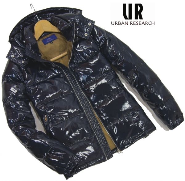 新品 定価1.7万★ アーバンリサーチ　2WAY 光沢 ダウンジャケット　L　紺 ネイビー　URBAN RESEARCH