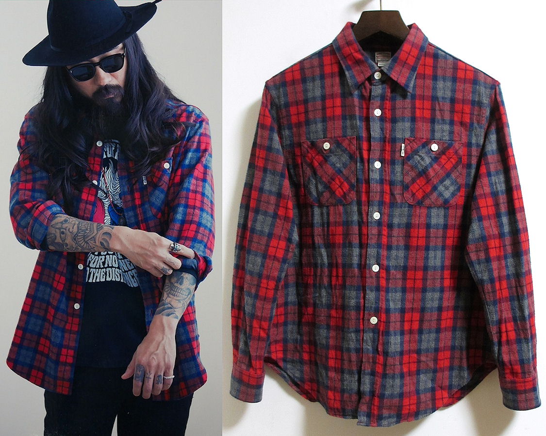 美品 デザイナー大塚氏着 COOTIE クーティー '15A/W FLANNEL CHECK L/S