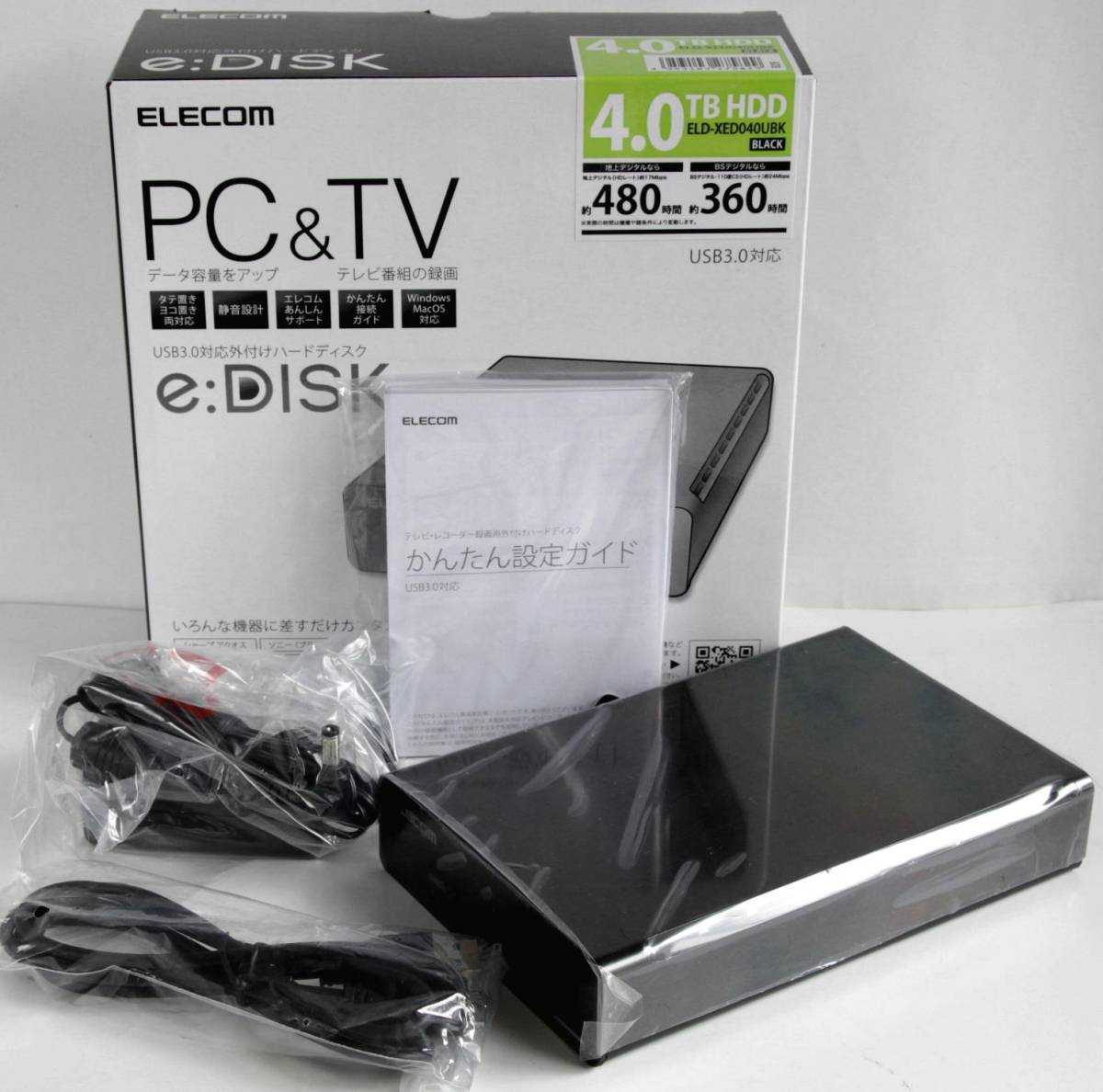 ELECOM USB3.0対応 ELD-XED040UBK 4TB HD交換品