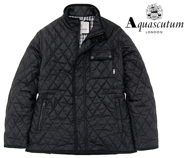 防寒性◎アクアスキュータム Aquascutum 裏ハウスチェック柄 中綿入り 