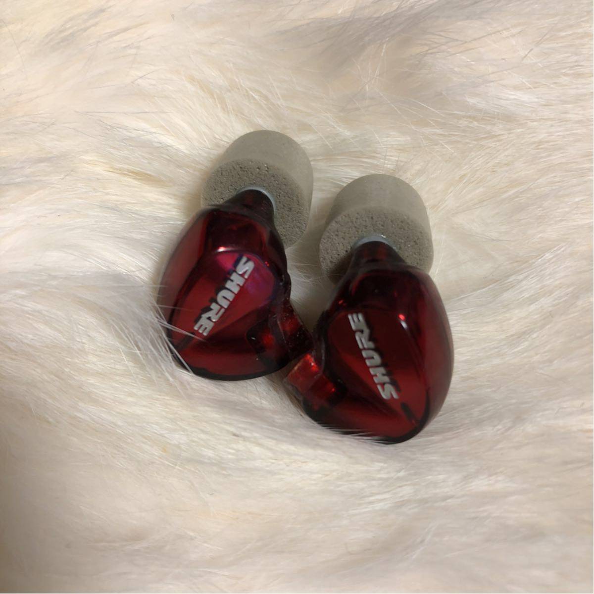 SHURE 535 リケーブル可能イヤホン レッド ジャンク 【公式通販】