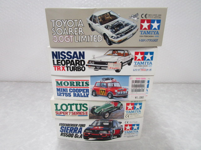 タミヤ 1/24 ミニクーパー・ラリー，トヨタ ソアラ3.0GT，ニッサン レパードTR-Xターボ 他 セット