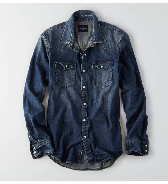 アメリカンイーグル AE Denim AEOウェスタンシャツ デニムシャツの通販 