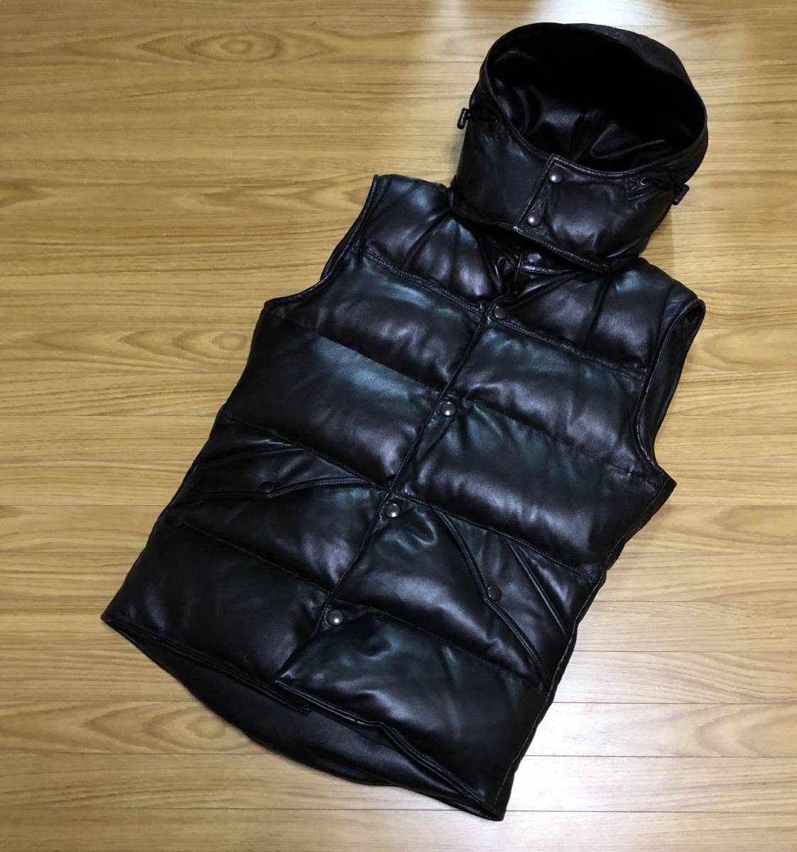 定価20万円 ☆ AKM riba lamb mountain down vest レザー ダウンベスト 