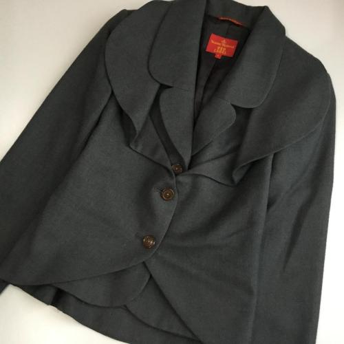 送料無料，低価 FREE Vivienne Westwood RED LABEL ヴィヴィアンウエストウッド レッドレーベル ウールジャケット グレー サイズ1 ZC1(ジャケット、ブレザー)｜売買されたオークション情報、yahooの商品情報をアーカイ 女性用