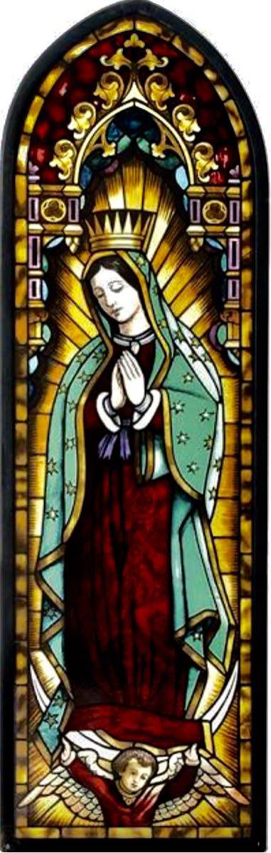 【聖母マリア ステンドグラス】キリスト教 ガラスアート