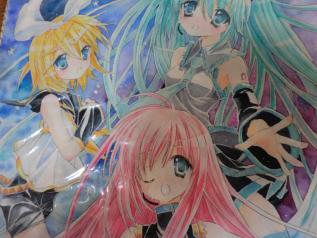 手描きイラスト ボーカロイド3人娘 初音ミク 鏡音リン 巡音ルカ 超 手描きイラスト 売買されたオークション情報 Yahooの商品情報をアーカイブ公開 オークファン Aucfan Com