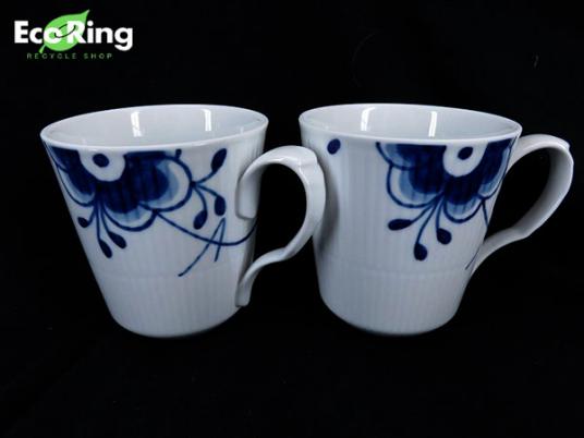 ●1円 未使用 ロイヤル コペンハーゲン ブルーフルーテッド ペア マグ カップ 計2点セット BY286