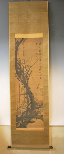 掛軸 中国現代画家 梅図 肉筆 | 梅花図 掛け軸 - ck82 菅井梅関 胡暁宏『