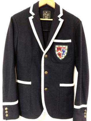 POLO RALPH LAUREN エンブレム付 ウール ブレザー 36R/ ネイビー 