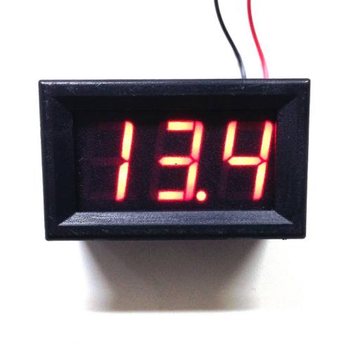デジタル電圧計 2線式 埋込み用 3桁LEDタイプ 赤 電圧計_1