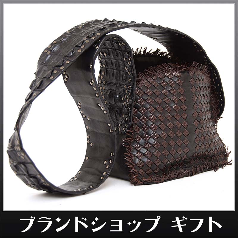 美品 レア品 ボッテガヴェネタ ショルダーバッグ 限定50個 定価60万 カイマンレザー ワニ革 イントレチャート レディース 鞄 d.6☆