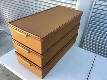 【中古品】タッパーウェア　ロングスーパーケース　3個セット 中古☆TUPPERWARE☆タッパーウェア☆ロングスーパーケース☆3個☆衣類