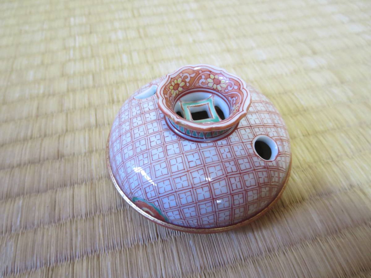 四代三浦竹泉・赤絵金彩地紋花鳥文香炉 【公式通販】