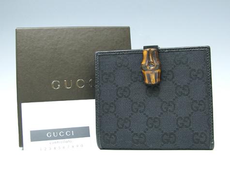 ☆美品 本物☆GUCCI グッチ バンブー Wホック2つ折財布☆