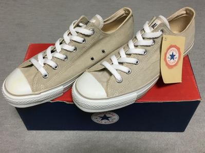 ☆1円～箱付き新品未使用！コンバース CORDUROY ベージュ USA デッドストック 7 25.5cm converse ビンテージ チャック☆