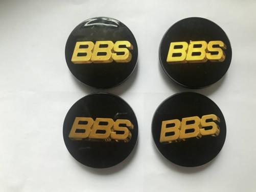 BBS ホイールセンターキャップシール 4枚ブラック x金 70ミリ