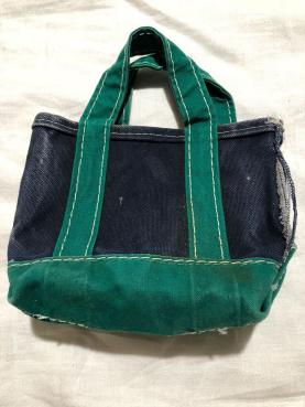 刺繍可公式エルエルビーン LL Bean mini tote 紺x緑 LLビーン 
