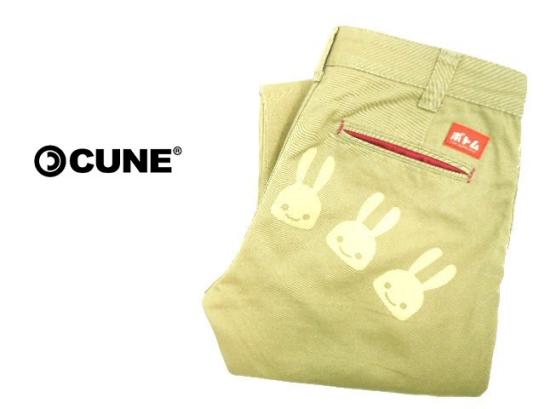 CUNE ボトム チノパン サイズM キューン ヒップ6連ウサギプリント