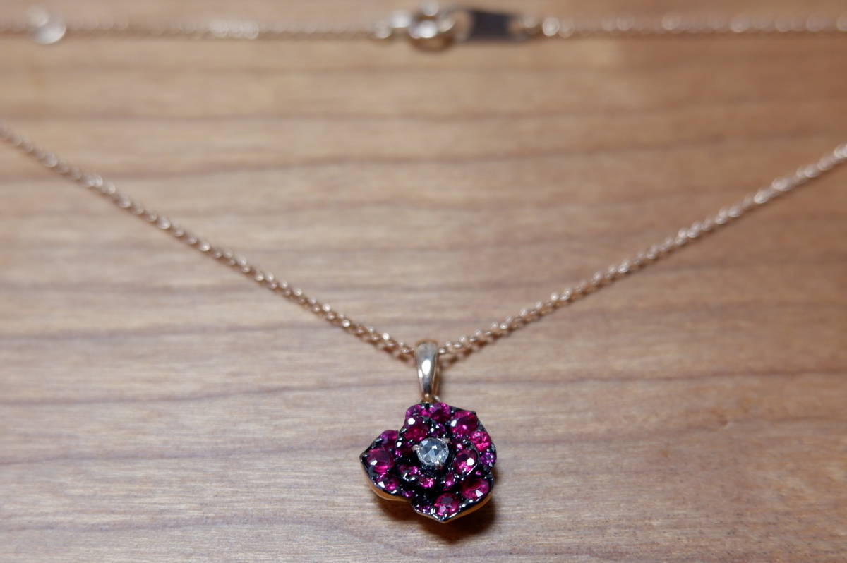 ☆チェーン非純正 セイレーンアズーロ K18 PG ルビー 0.40ct 
