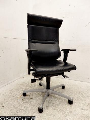 ■L576■美品■黒■総革■オカムラ■エルシオ■ヘッドレスト■ハイバック■40.8万円■エグゼクティブ■