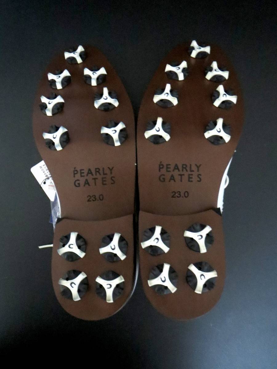 P13 未使用！！pearly gates パーリーゲイツ♪ 白のゴルフシューズ