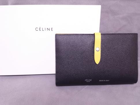 セリーヌ CELINE ロングウォレット 二つ折り グレー イエロー CELINE