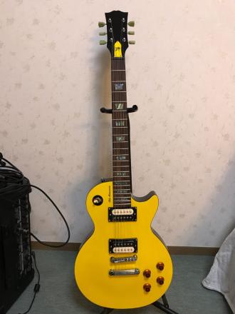 キャナリーイエロー レスポール TAK matsumoto 松本孝弘タイプ 玲ロッドカバー ノーブランド