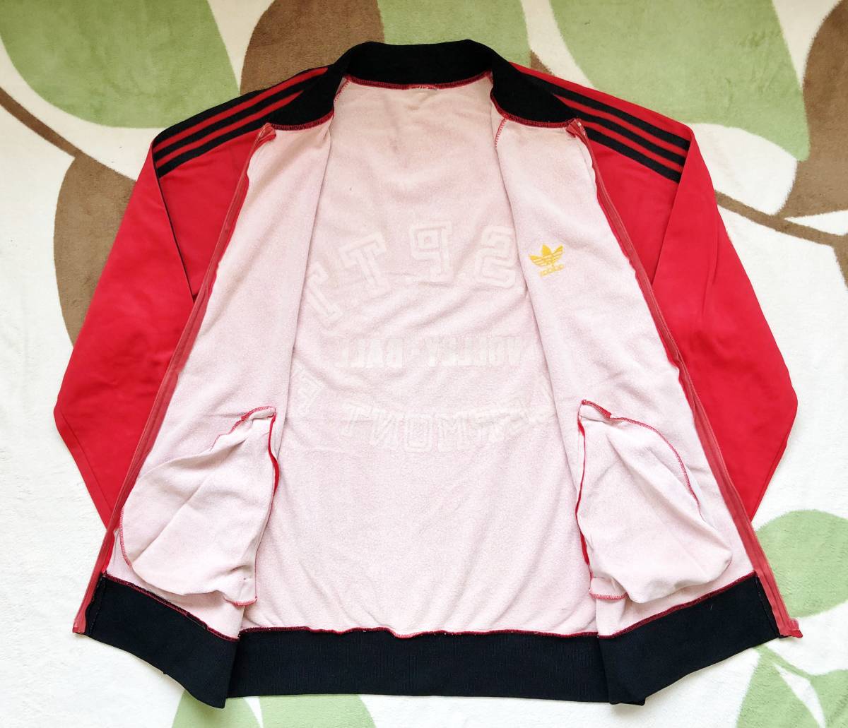70s フランス製 ADIDAS ATP同型 ジャージ 赤X黒 ビンテージ 