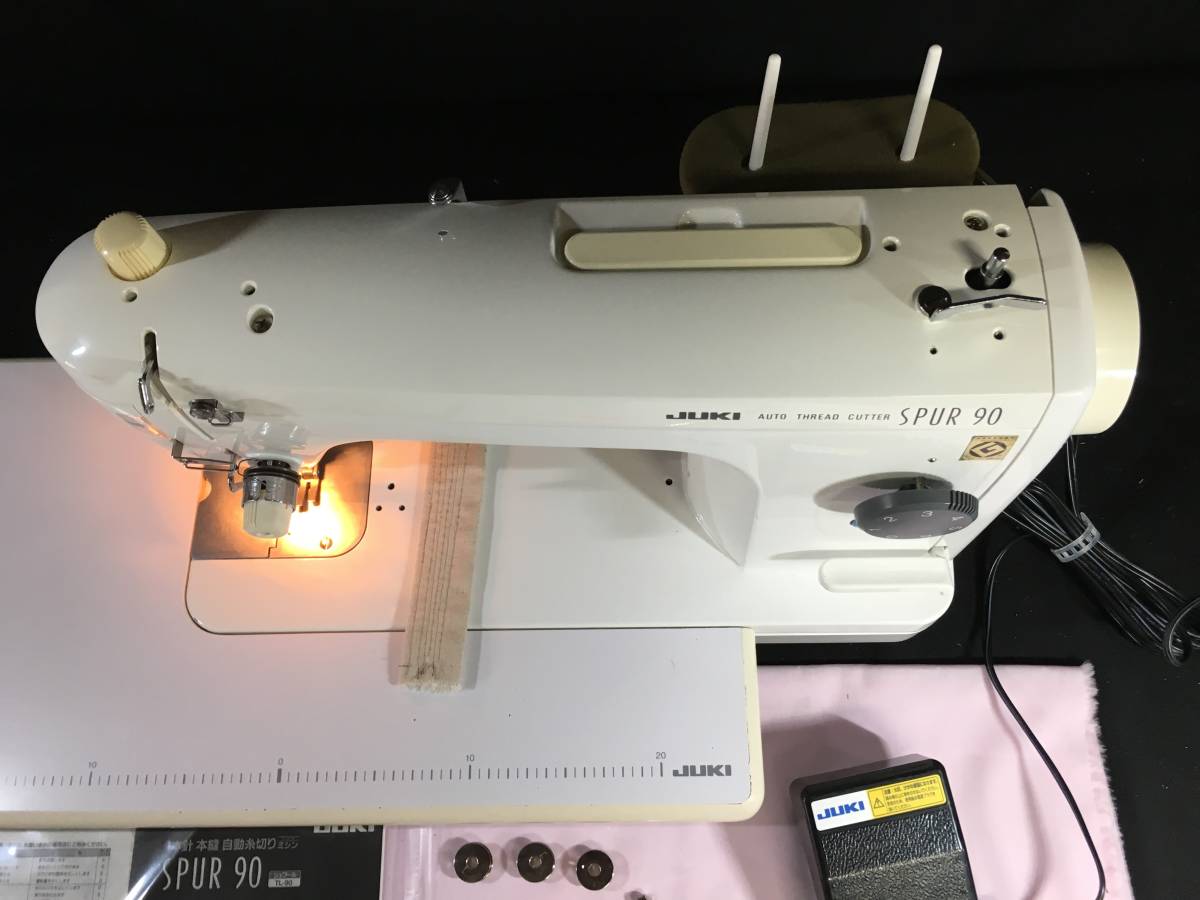 プロ用JUKI職業用ミシン SPUR 90 新品フットコン・大型テーブル 