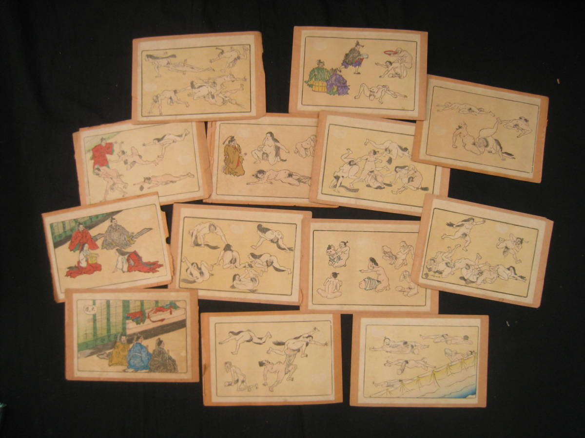 春画画帖 浮世絵 版画 26図 艶本 枕絵 肉筆 美人画 江户 明治期