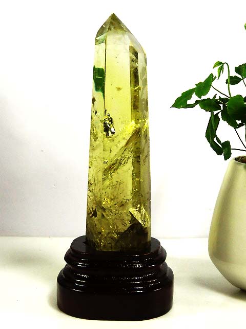 AAA級【金運UP】☆天然レインボーシトリン六角柱131D2-98D08c