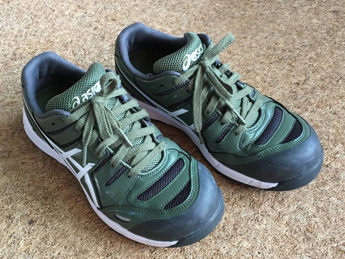 アシックスウィンジョブCP103グリーン asics 25.0 3E中古 安全靴 
