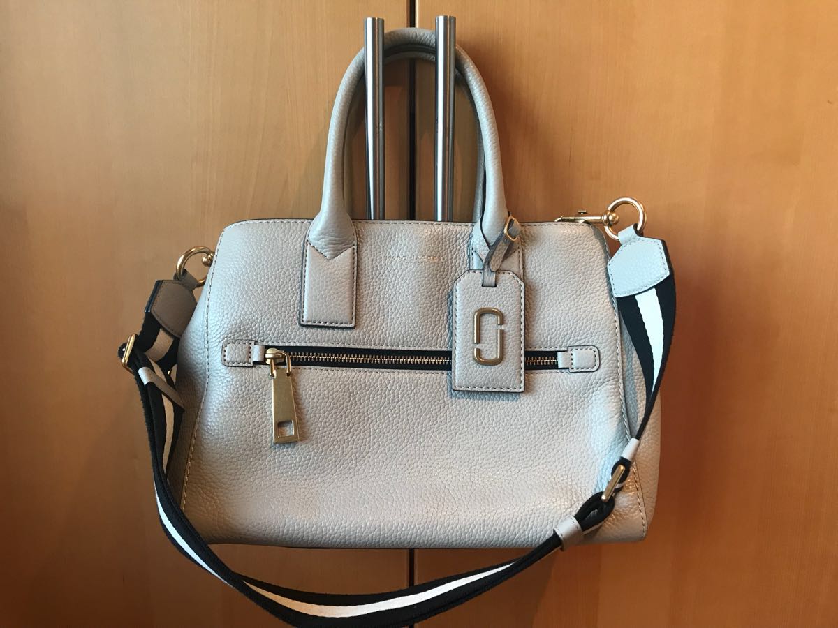 マークジェイコブス ライトグレー 革ショルダーバッグ MARC レザー 