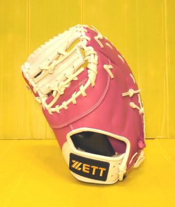 ★ZETT★硬式一塁手用ミット★ピンクxホワイト★7003★左投げ★スペシャルオーダー