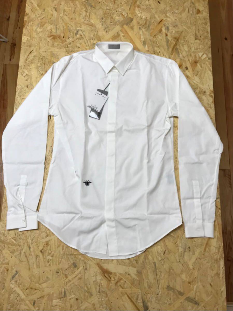 DIOR HOMME ディオールオム エディ期 BEE刺繍 長袖Tシャツ 白 S エディ期 Dior HOMME ディオールオム BEE ワンポイント レギュラー