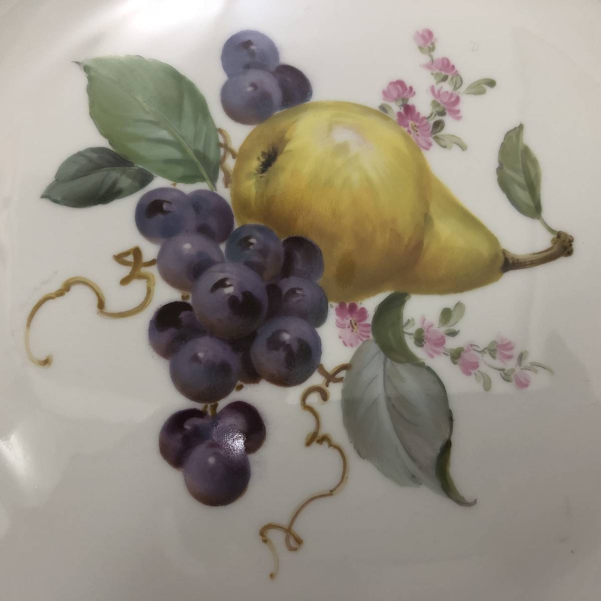 Meissen マイセン フルーツ 金彩 透かし飾皿 花 フラワーブーケ 29cm
