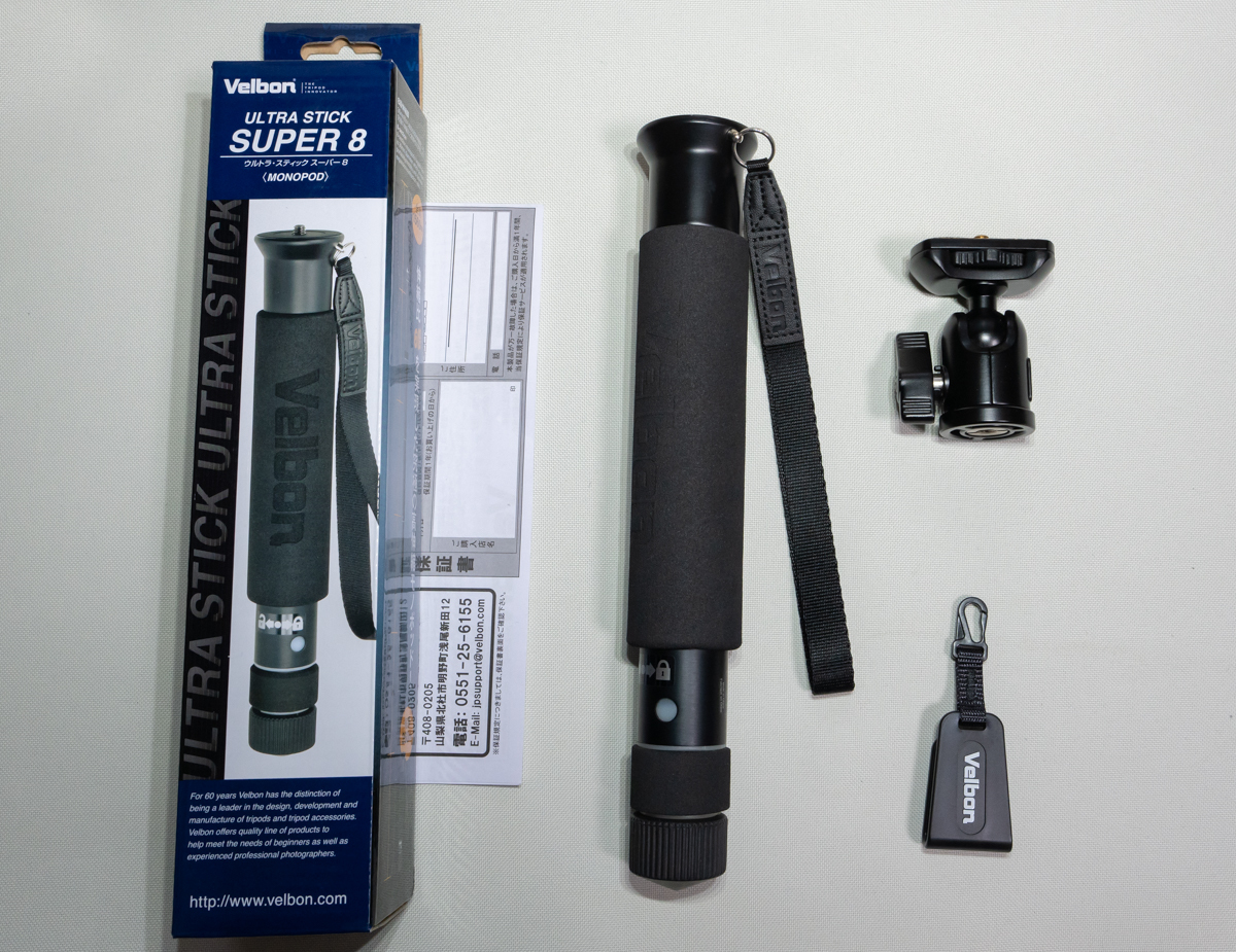 Velbon] 一脚【ULTRA STICK SUPER 8】と 自由雲台【QHD-33】セット 