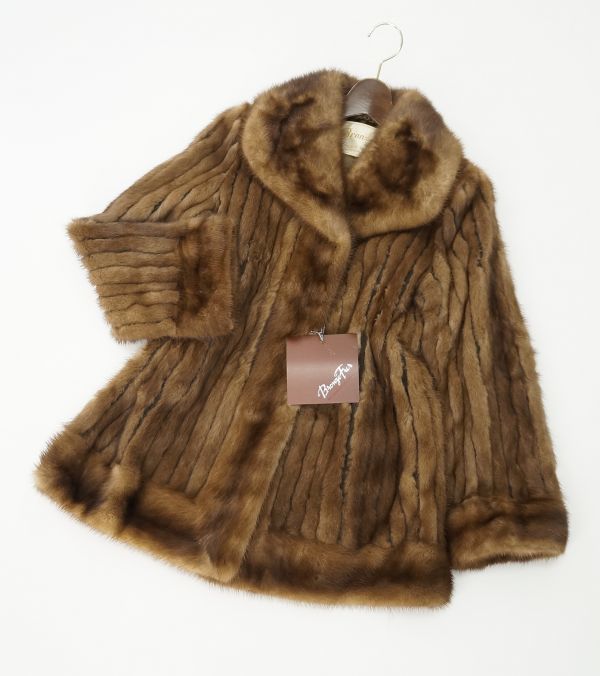 数量限定，限定SALE T0523 Bronze FUR デミバフミンク/MINK ビッグカラー ミドル丈/ハーフ丈 ファーコート/オーバーコート ブラウン/茶系 サイズ11号(ミンク)｜売買されたオークション情報、yahooの商品情報をアーカイ ミンク