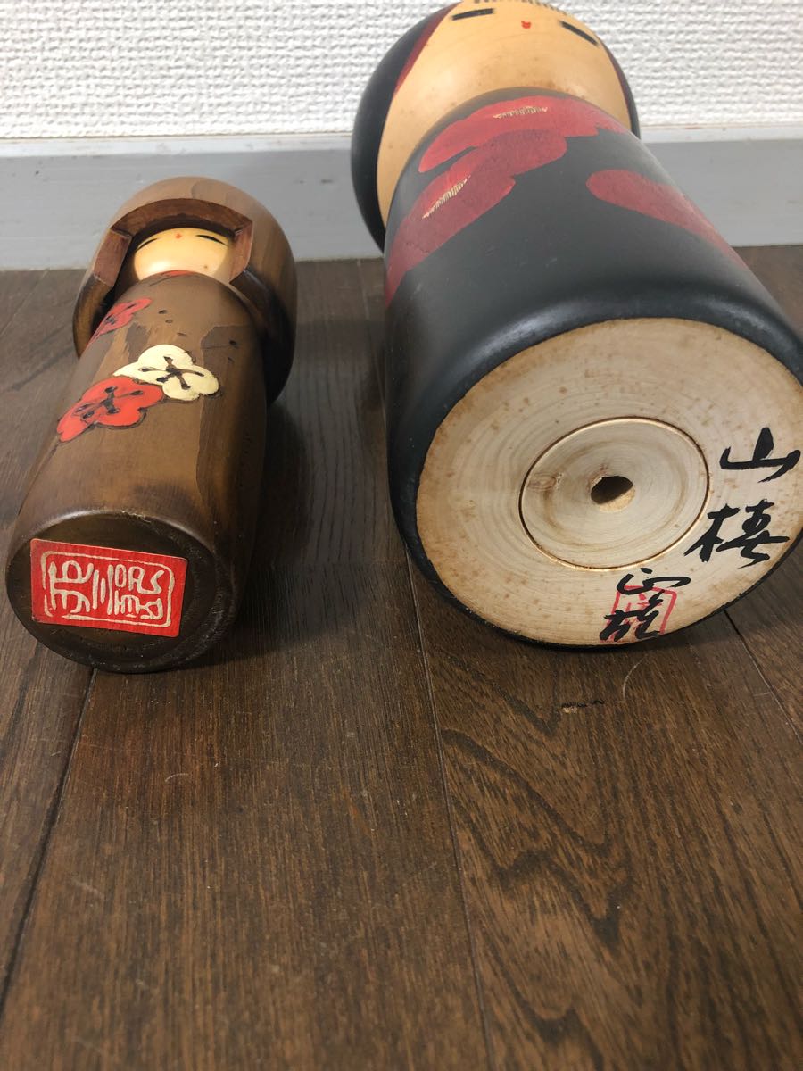 【レア】卯三郎 こけし 山椿 渡辺正雄 創作こけし/セット/置物/オブジェ/木彫り/工芸/民芸/インテリア/郷土/伝統/和/レトロ/人形/ドール/_5