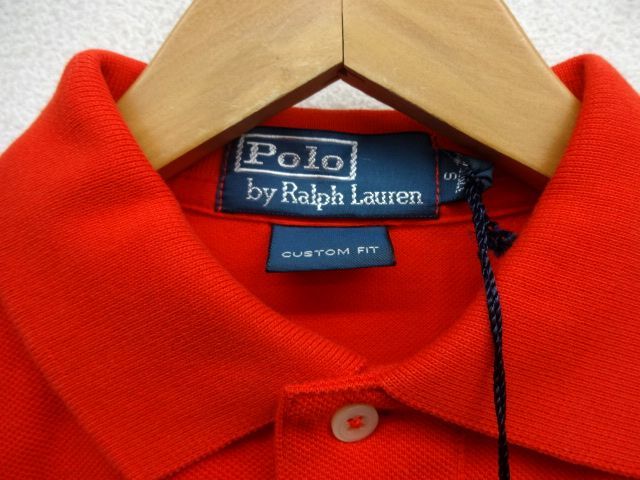  KZ605★Polo Ralph Lauren ビックポニー 鹿の子 ポロシャツ★S★赤とオレンジの中間