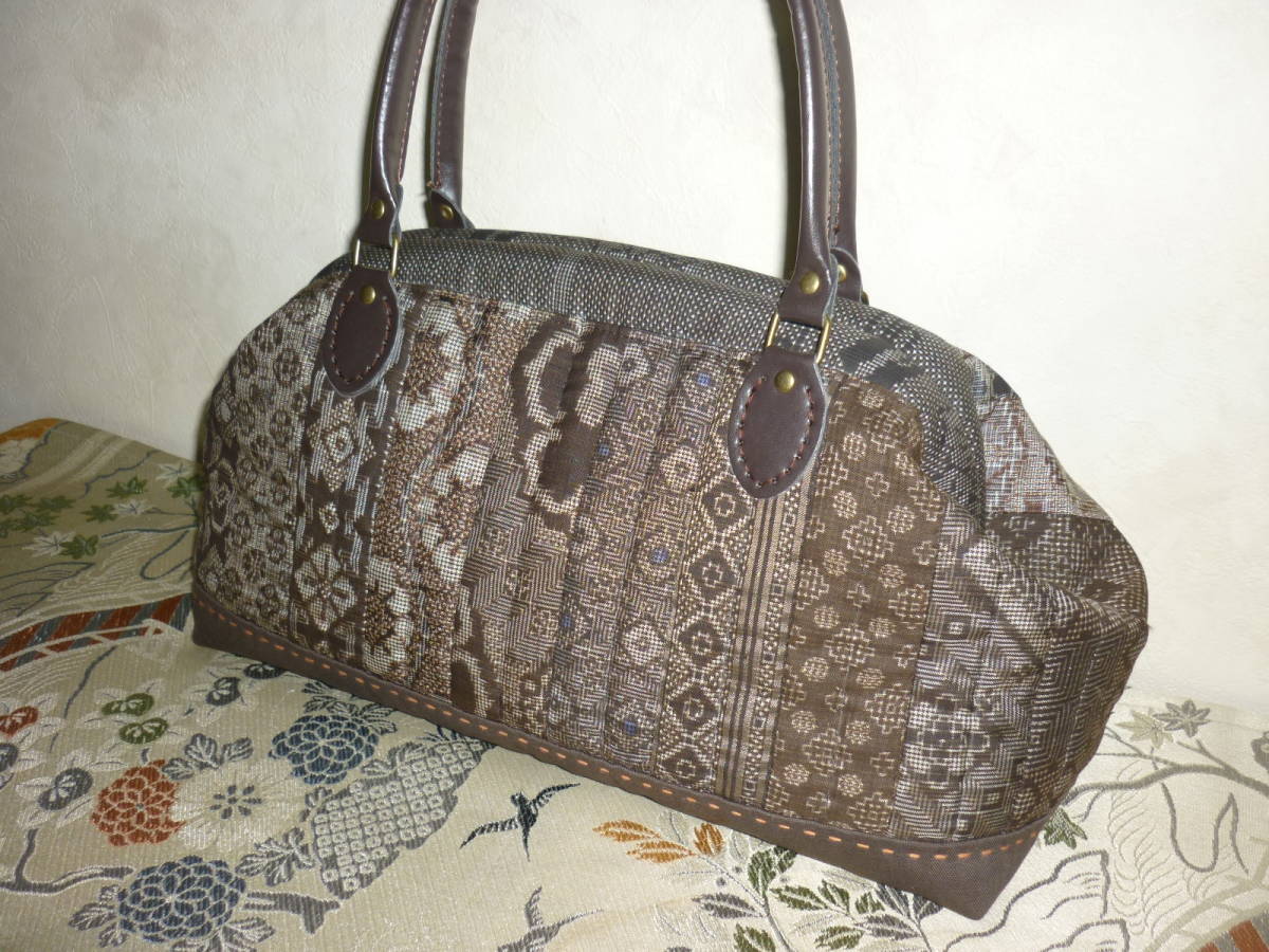 【セール，HOT】 大島紬 龍郷など バッグ アルミバネ口金ストリング手作りパッチワーク リメイク(バッグ)｜売買されたオークション情報、yahooの商品情報をアーカイブ公開 - オークファン バッグ