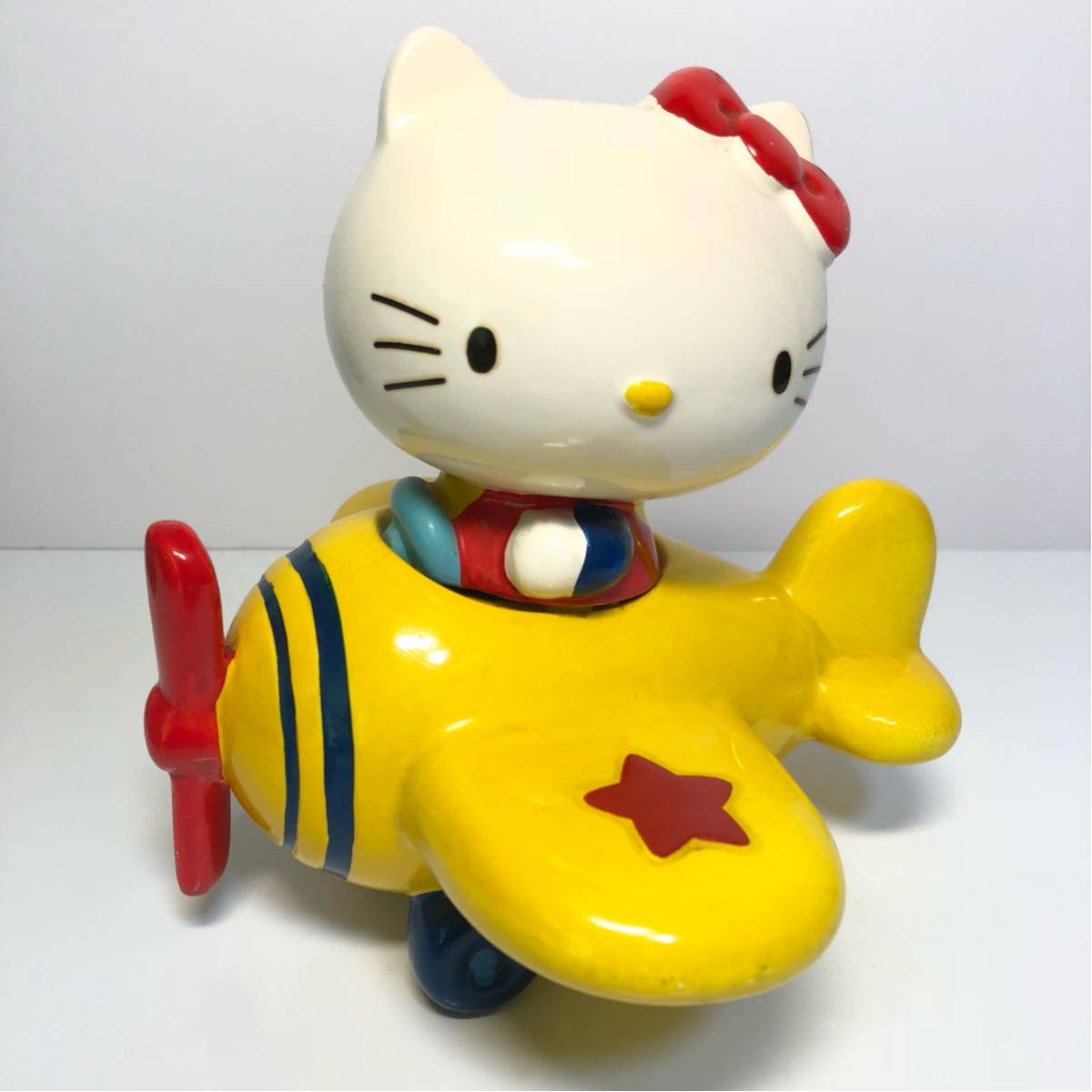 超希少】SANRIO ハローキティ 陶器貯金箱 昭和レトロ 飛行機 年代物 超