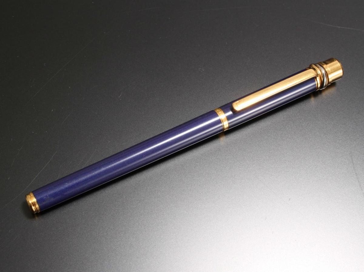 1円 カルティエ 万年筆 ブルー トリニティ 750 ペン先 18K 金 男性 