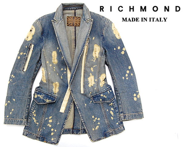 美品 イタリア製 リッチモンド RICHMOND ダメージ・ブリーチ加工 