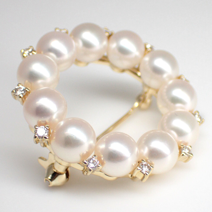 MIKIMOTO(ミキモト)】アコヤ真珠 パールブローチ 6.5-7.0mm珠 