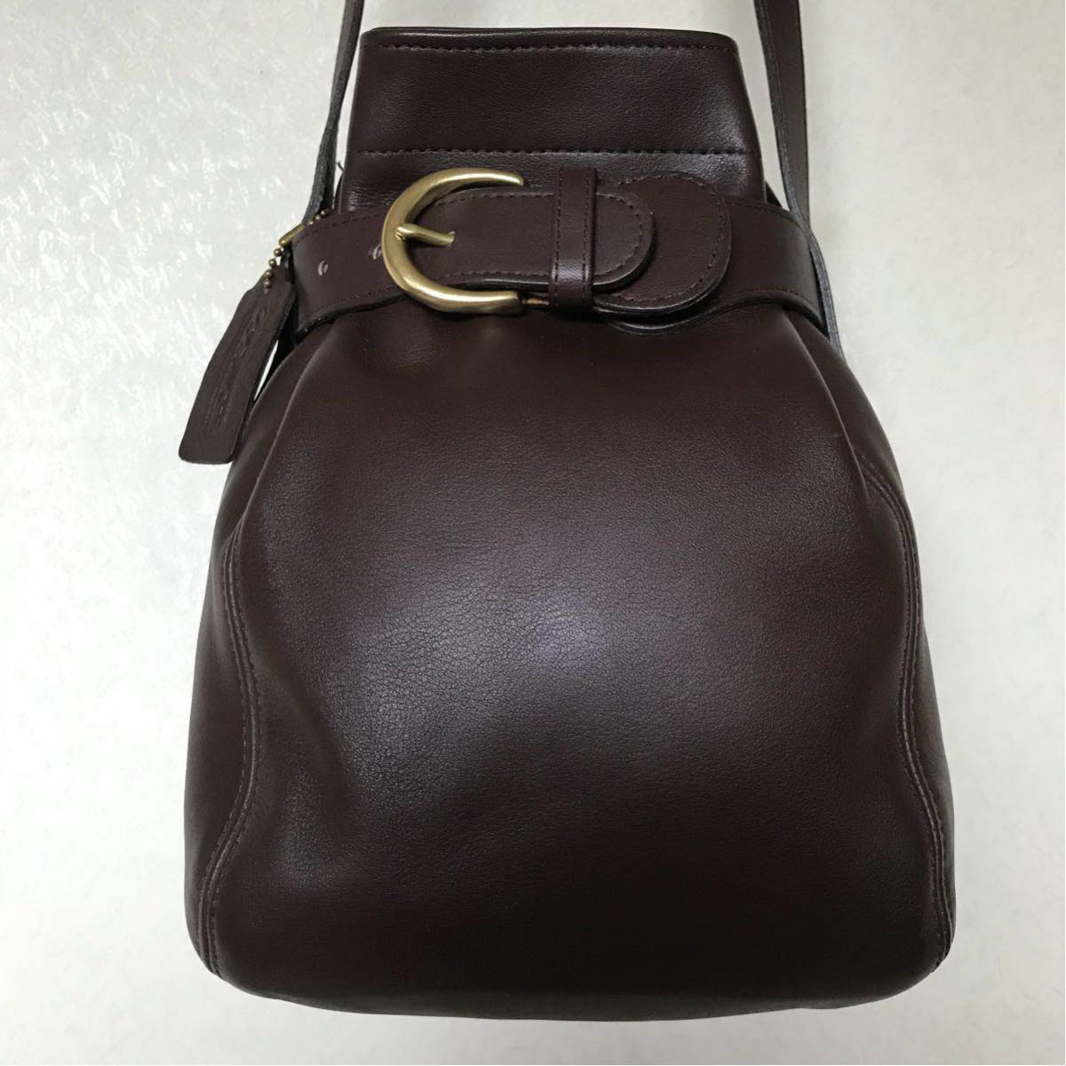 ☆上美品☆ オールドコーチ 本革 巾着 ショルダーバッグ ヴィンテージ