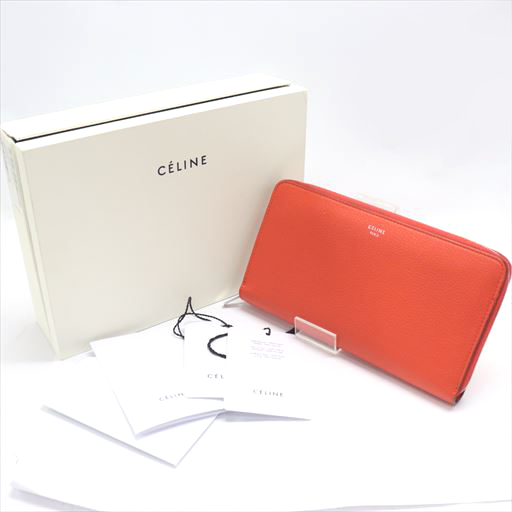 CELINE セリーヌ レザー ラウンドファスナー 長財布 保存箱付 【公式通販】