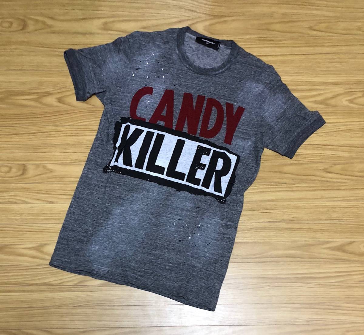 国内正規☆ DSQUARED2 17SS ダメージ加工 クルーネック Tシャツ Candy 