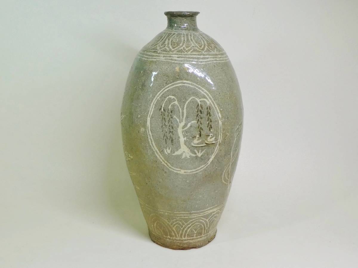 李朝、花三島壺、時代物、花瓶 李朝、花三島壺、時代物、花瓶 【公式通販】
